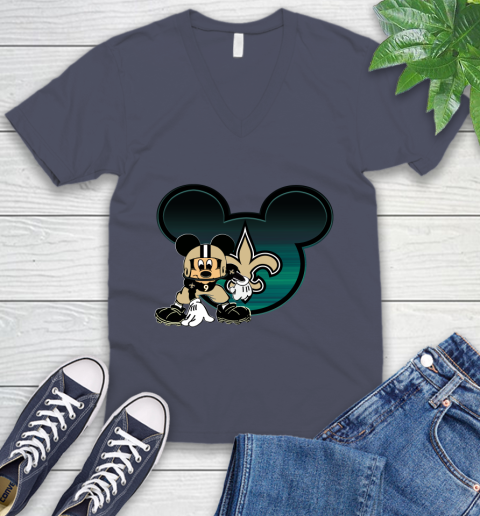 NFL New Orleans Saints Mickey Mouse Disney Football T Shirt V-Neck T-Shirt 9