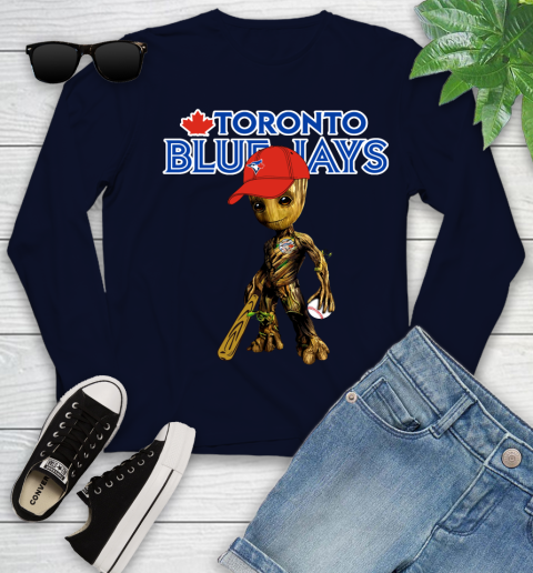 MLB Toronto Blue Jays Groot Guardians Of The Galaxy Baseball Youth Long Sleeve 3