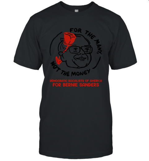 mmlz for the many not for the money democratic bernie sanders jersey t shirt 60 front black