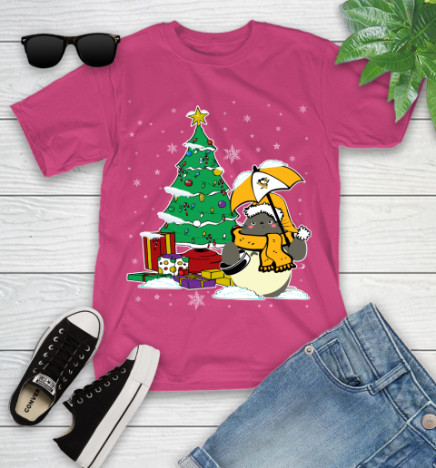Pittsburgh Penguins NHL Hockey Cute Tonari No Totoro Christmas Sports Youth T-Shirt 26