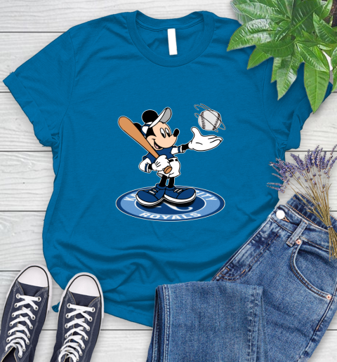 MLB Baseball Kansas City Royals Cheerful Mickey Disney Shirt Women's T-Shirt 8