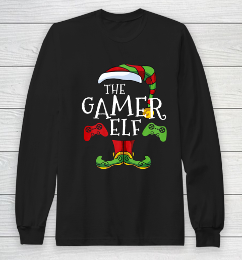 Gamer Elf Family Matching Christmas Funny Gaming Pajama Long Sleeve T-Shirt
