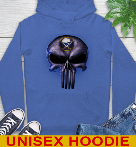 Buffalo Sabres NHL Hockey Punisher Skull Sports Hoodie 9