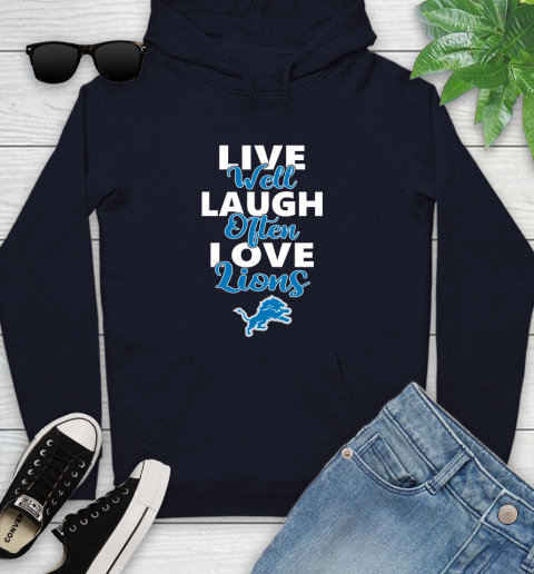 NFL Football Detroit Lions Live Well Laugh Often Love Shirt Youth Hoodie 3
