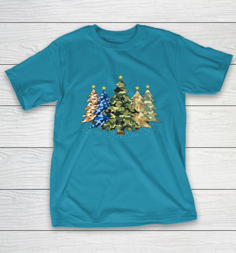 Camo Print Christmas Trees with Camouflage Print Xmas T-Shirt 7