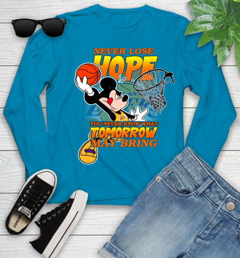 Los Angeles Lakers NBA Basketball Mickey Disney Never Lose Hope Youth Long Sleeve 8