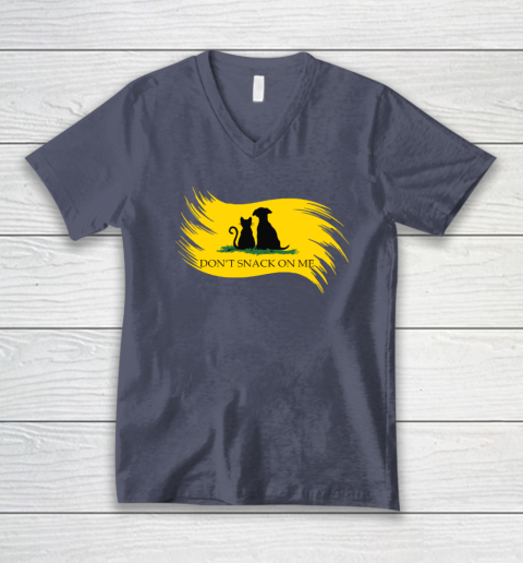 Don't Snack on Me Funny Cats Dogs, Pet V-Neck T-Shirt 6
