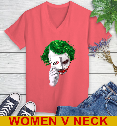 Carolina Hurricanes NHL Hockey Joker Card Shirt Women's V-Neck T-Shirt 6