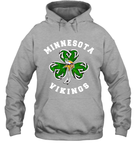 NFL Minnesota Vikings Three Leaf Clover St Patrick's Day Football Sports q9ytNrMS0Wj hoodie 23 95 151514 front sport grey