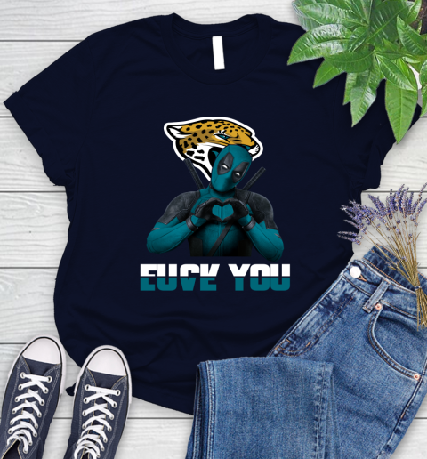 NHL Jacksonville Jaguars Deadpool Love You Fuck You Football Sports Women's T-Shirt 2