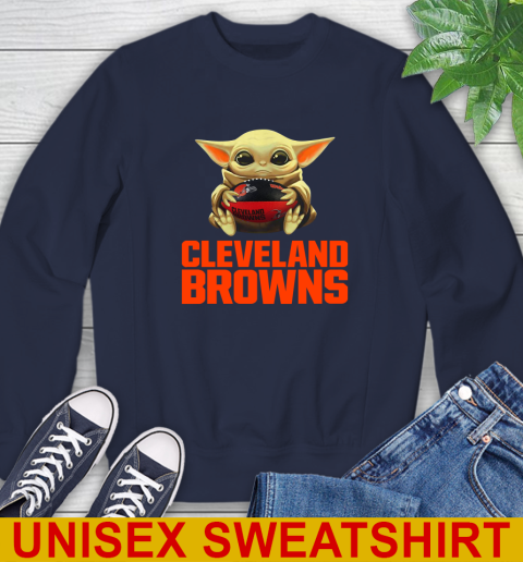 NFL Football Cleveland Browns Baby Yoda Star Wars Shirt Sweatshirt 3