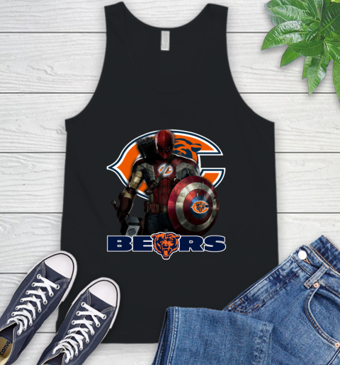 NFL Captain America Thor Spider Man Hawkeye Avengers Endgame Football Chicago Bears Tank Top 2