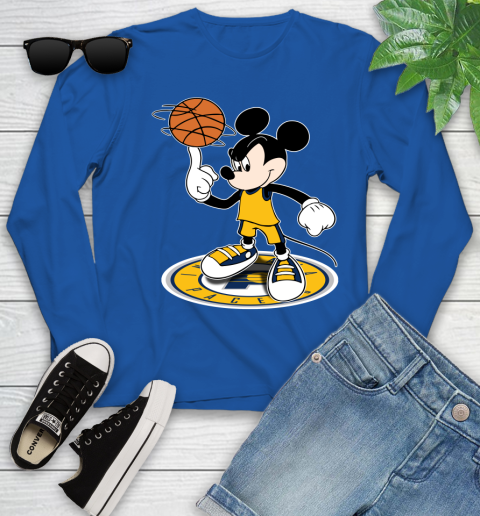 NBA Basketball Indiana Pacers Cheerful Mickey Disney Shirt Youth Long Sleeve 10