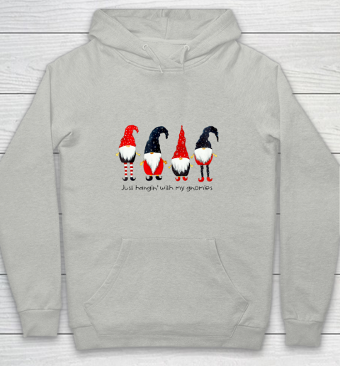 Just Hangin With My Gnomies Funny Christmas Dwarf Youth Hoodie