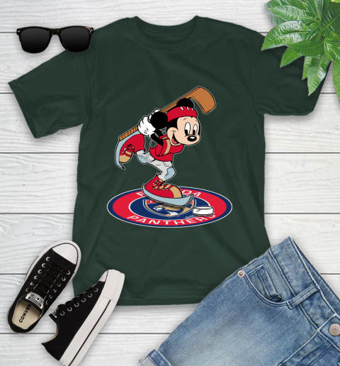 NHL Hockey Florida Panthers Cheerful Mickey Disney Shirt Youth T-Shirt 5
