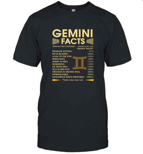 Zodiac Gemini Facts Awesome Zodiac Sign Daily Value Unisex Jersey Tee
