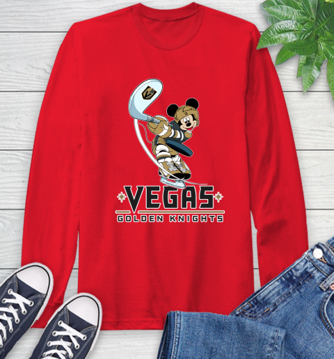 NHL Hockey Vegas Golden Knights Cheerful Mickey Mouse Shirt Long Sleeve T-Shirt 11