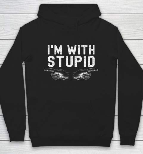 I m With Stupid Funny Easy Halloween Hoodie