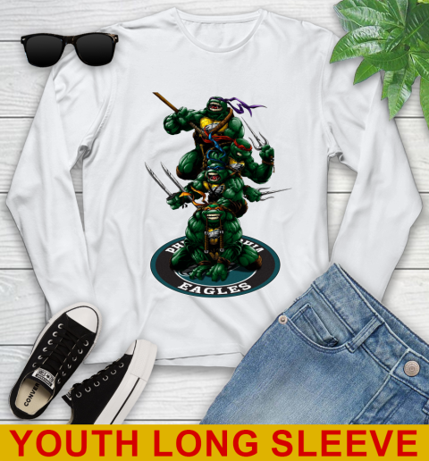 NFL Football Philadelphia Eagles Teenage Mutant Ninja Turtles Shirt Youth Long Sleeve