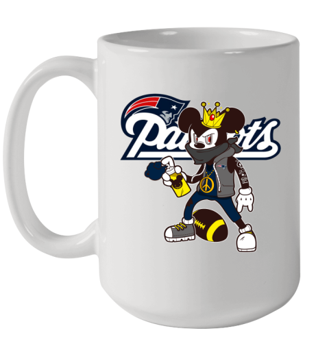 New England Patriots NFL Football Mickey Peace Sign Sports Ceramic Mug 15oz