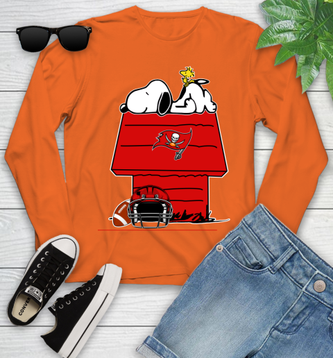 Tampa Bay Buccaneers NFL Football Snoopy Woodstock The Peanuts Movie Youth Long Sleeve 4