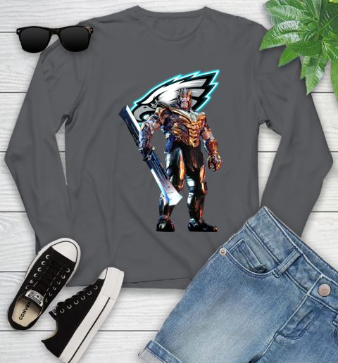 NFL Thanos Gauntlet Avengers Endgame Football Philadelphia Eagles Youth Long Sleeve 8