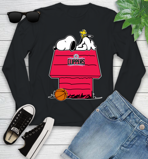 LA Clippers NBA Basketball Snoopy Woodstock The Peanuts Movie Youth Long Sleeve 2