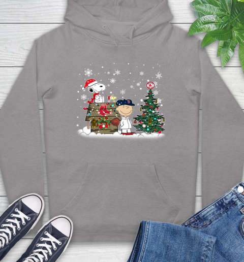 MLB Boston Red Sox Snoopy Charlie Brown Christmas Baseball Commissioner's Trophy Hoodie 6