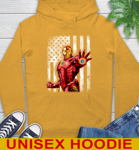 Minnesota Timberwolves NBA Basketball Iron Man Avengers American Flag Shirt Hoodie - Image 3