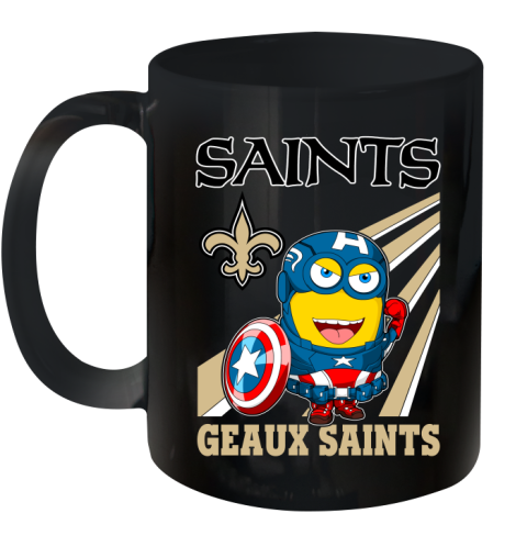 NFL Football New Orleans Saints Captain America Marvel Avengers Minion Shirt Ceramic Mug 11oz