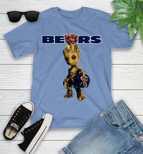 Chicago Bears NFL Football Groot Marvel Guardians Of The Galaxy Youth T-Shirt 11