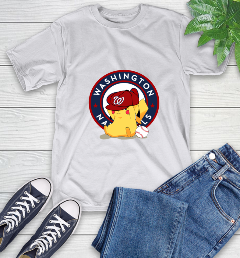 MLB Pikachu Baseball Sports Washington Nationals T-Shirt 12