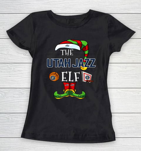 Utah Jazz Christmas ELF Funny NBA Women's T-Shirt