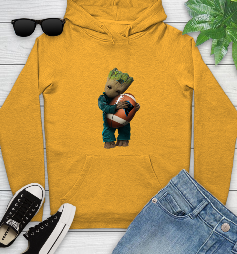NFL Groot Guardians Of The Galaxy Football Sports Carolina Panthers Youth Hoodie 3