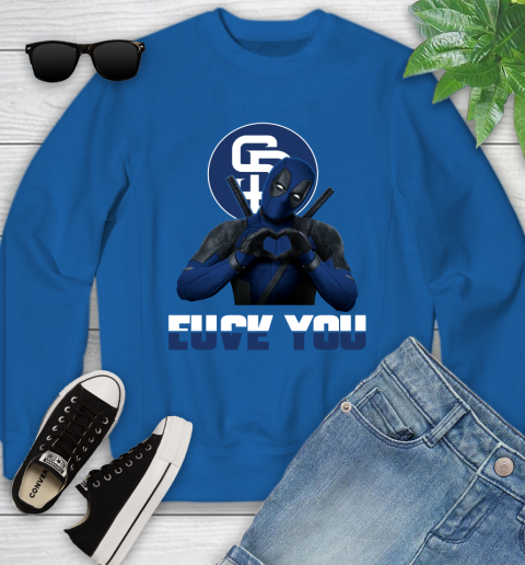MLB San Diego Padres Deadpool Love You Fuck You Baseball Sports Youth Sweatshirt 7