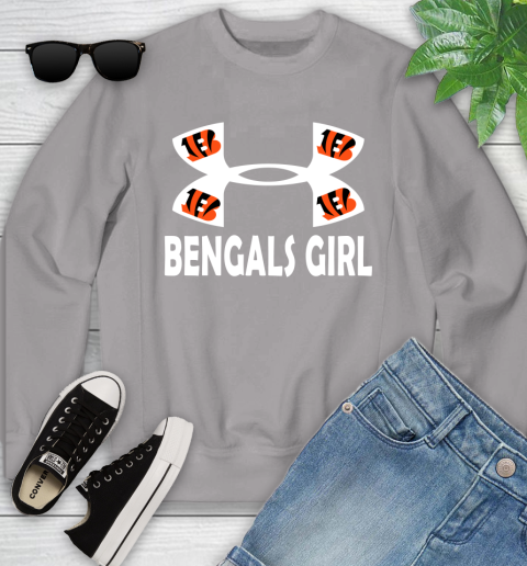 NFL Cincinnati Bengals Girl Under Armour Football Sports Youth Sweatshirt 3