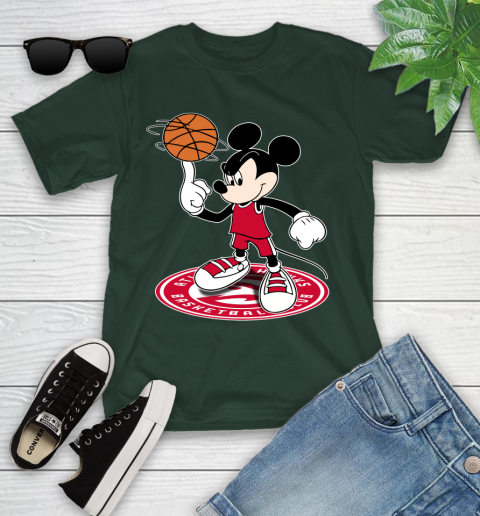 NBA Basketball Atlanta Hawks Cheerful Mickey Disney Shirt Youth T-Shirt 5