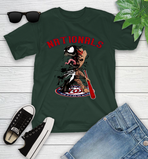 MLB Washington Nationals Baseball Venom Groot Guardians Of The Galaxy Youth T-Shirt 5