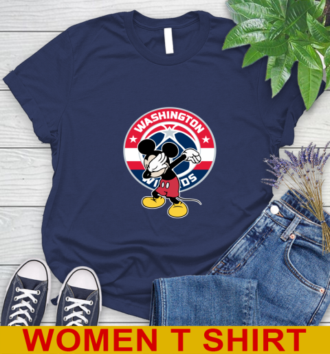 Washington Wizards NBA Basketball Dabbing Mickey Disney Sports Women's T-Shirt 12