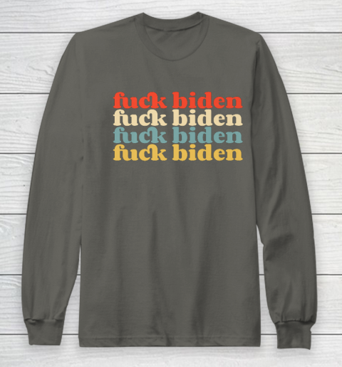 Vintage Fuck Biden Anti Biden Tee Top Womens Mens Premium Long Sleeve T-Shirt 5