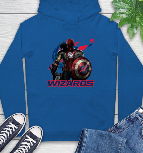 Washington Wizards NBA Basketball Captain America Thor Spider Man Hawkeye Avengers Hoodie 9