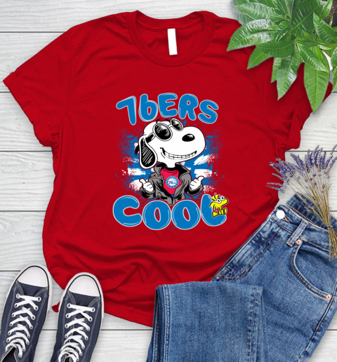 NBA Basketball Philadelphia 76ers Cool Snoopy Shirt Women's T-Shirt 11