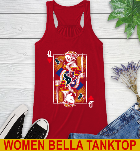 NFL Football Houston Texans The Queen Of Hearts Card Shirt Racerback Tank 4