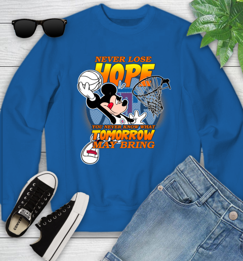LA Clippers NBA Basketball Mickey Disney Never Lose Hope Youth Sweatshirt 7