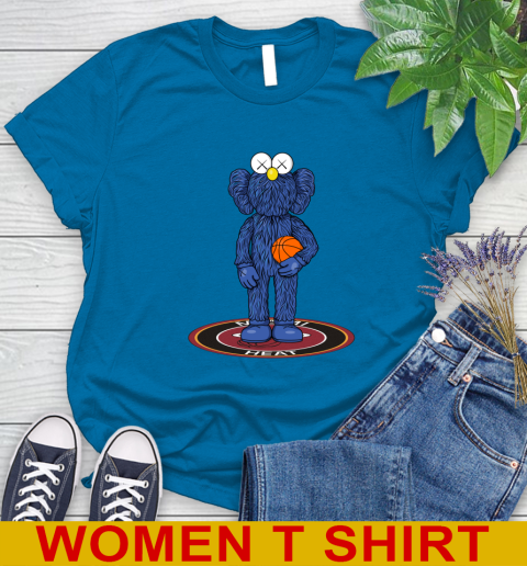 NBA Basketball Miami Heat Kaws Bff Blue Figure Shirt Women's T-Shirt 7