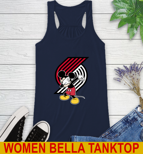 Portland Trail Blazers NBA Basketball Dabbing Mickey Disney Sports Racerback Tank 11