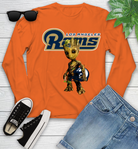 Los Angeles Rams NFL Football Groot Marvel Guardians Of The Galaxy Youth Long Sleeve 4