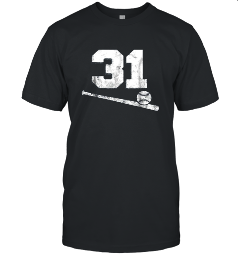 Vintage Baseball Jersey Number 31 Shirt Player Number Unisex Jersey Tee
