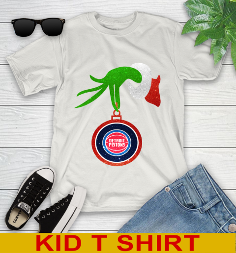 Detroit Pistons Grinch Merry Christmas NBA Basketball Youth T-Shirt 12