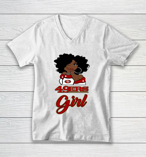 San Francisco 49ers Girl NFL V-Neck T-Shirt 2